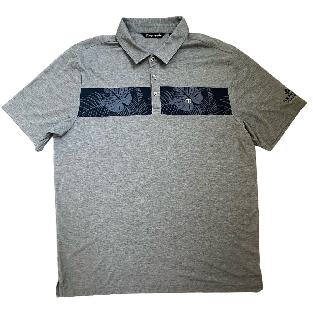 Travis Mathew|Golf Polo|Tropical Leaves|Blue|SZ XL‎
